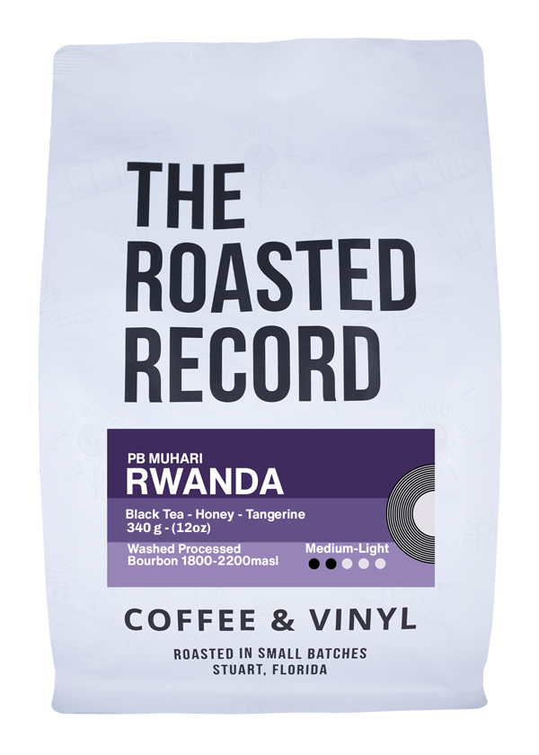 Rwanda PB Muhari washed process coffee, 12 oz (340 g) bag from The Roasted Record