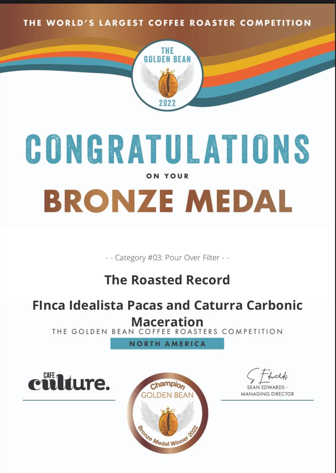 Finca Idealista- Pacas and Caturra *Competition Series* | The Roasted Record Coffee Shop & Roaster - Stuart Florida.